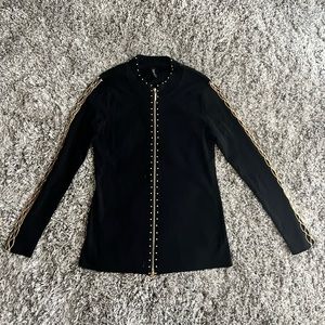 Black sweater with gold detail